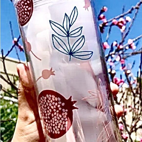 ‘2-BRAND-NEW’ 16OZ. POMEGRANATE THEMED TUMBLERS WITH NEVER-LOSE-STRAWS… - Picture 2 of 5
